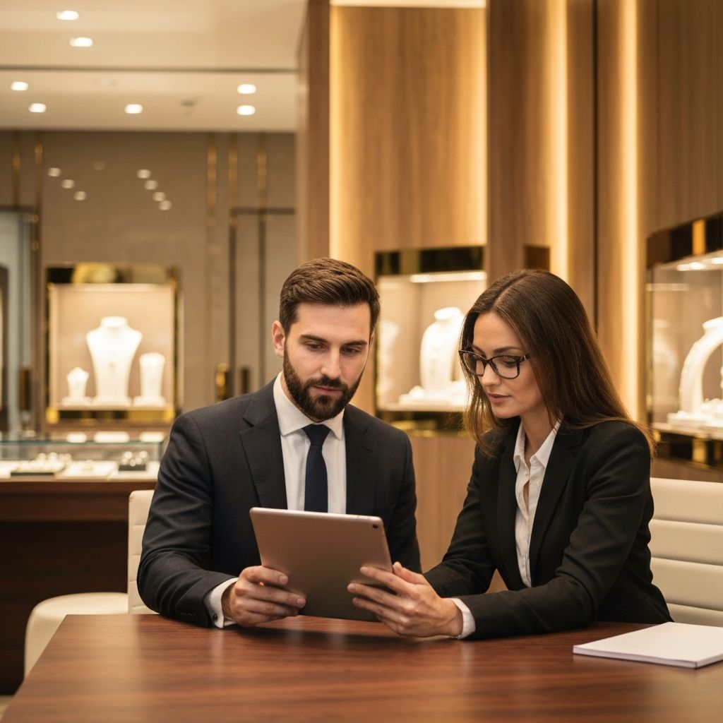 Professional consultation in a luxury jewelry setting